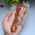 Red Yamani Aqeeq Tasbih – Premium Handmade Natural Yemeni Agate Prayer Beads