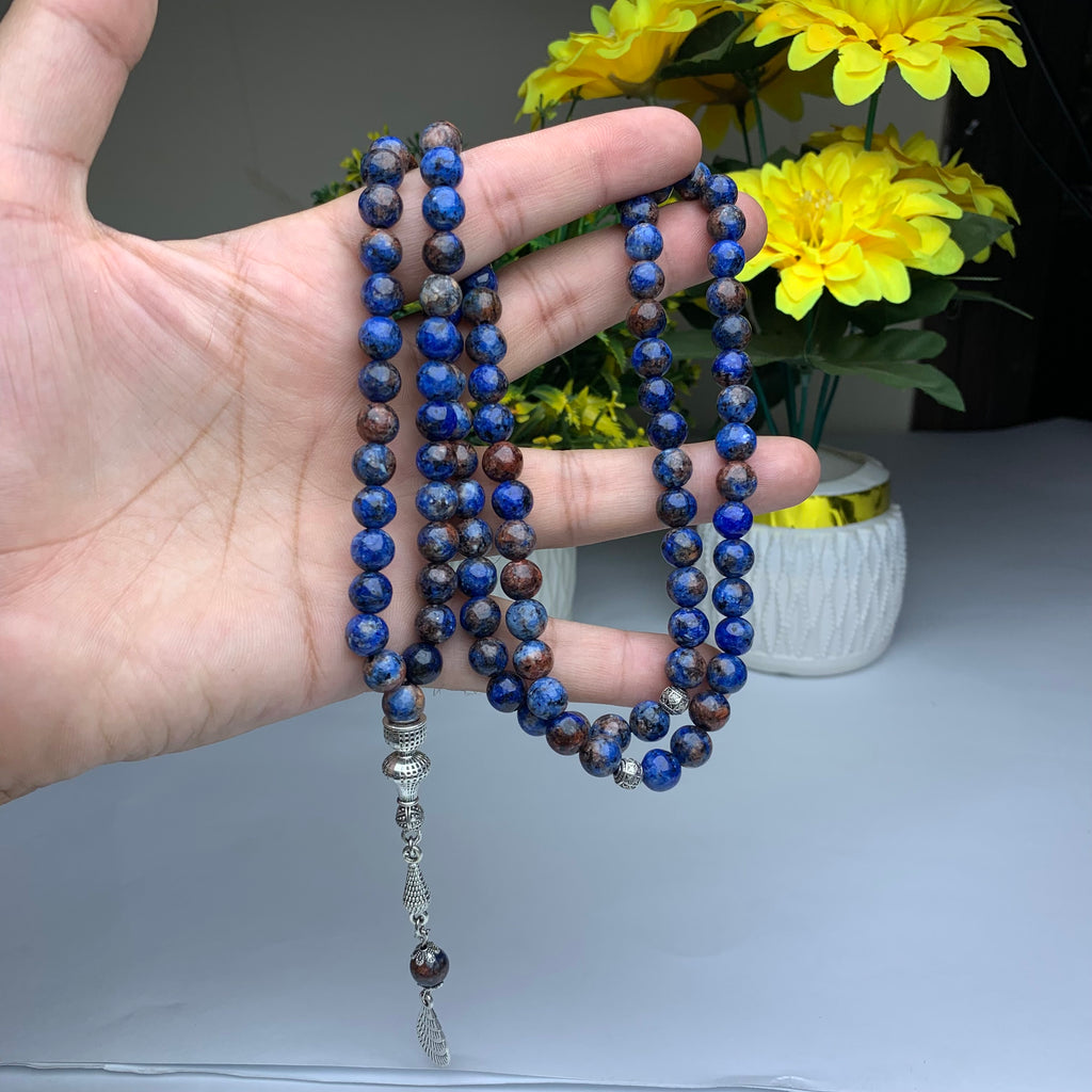💙 Lapis Lazuli (Lajward) Tasbih – 100Prayer Beads | 8mm Beads | Free Delivery 🚚 | ادائیگی سے پہلے پارسل کھول کر چیک کریں 📦