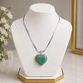 Natural Amazonite Heart Pendant – Polished Gemstone Crystal Necklace | Handmade Jewelry Gift for Women & Men