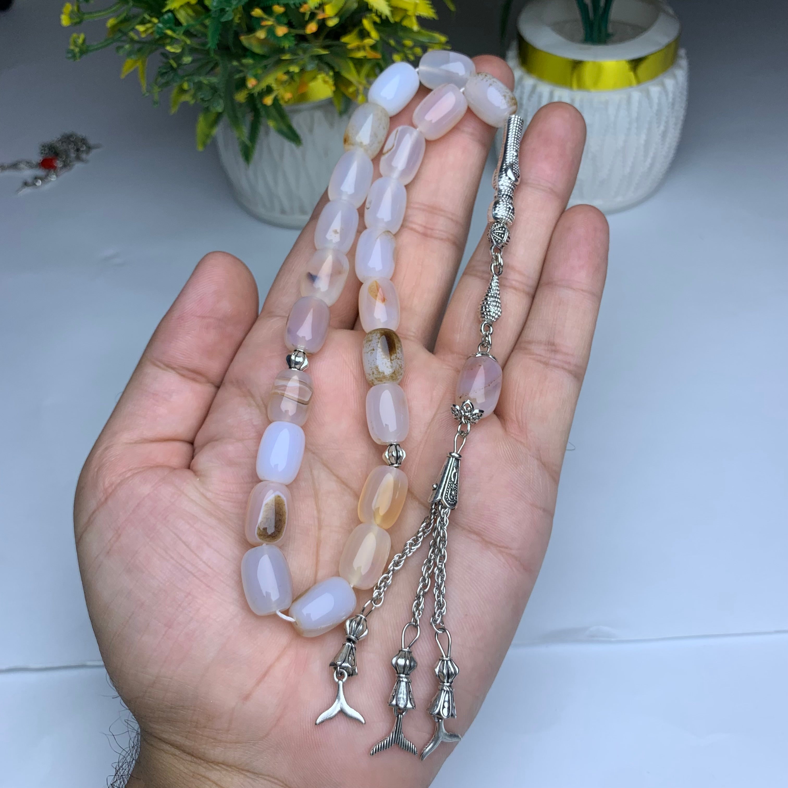 Shejri Aqeeq Tasbih – Premium Handmade Natural Agate Prayer Beads