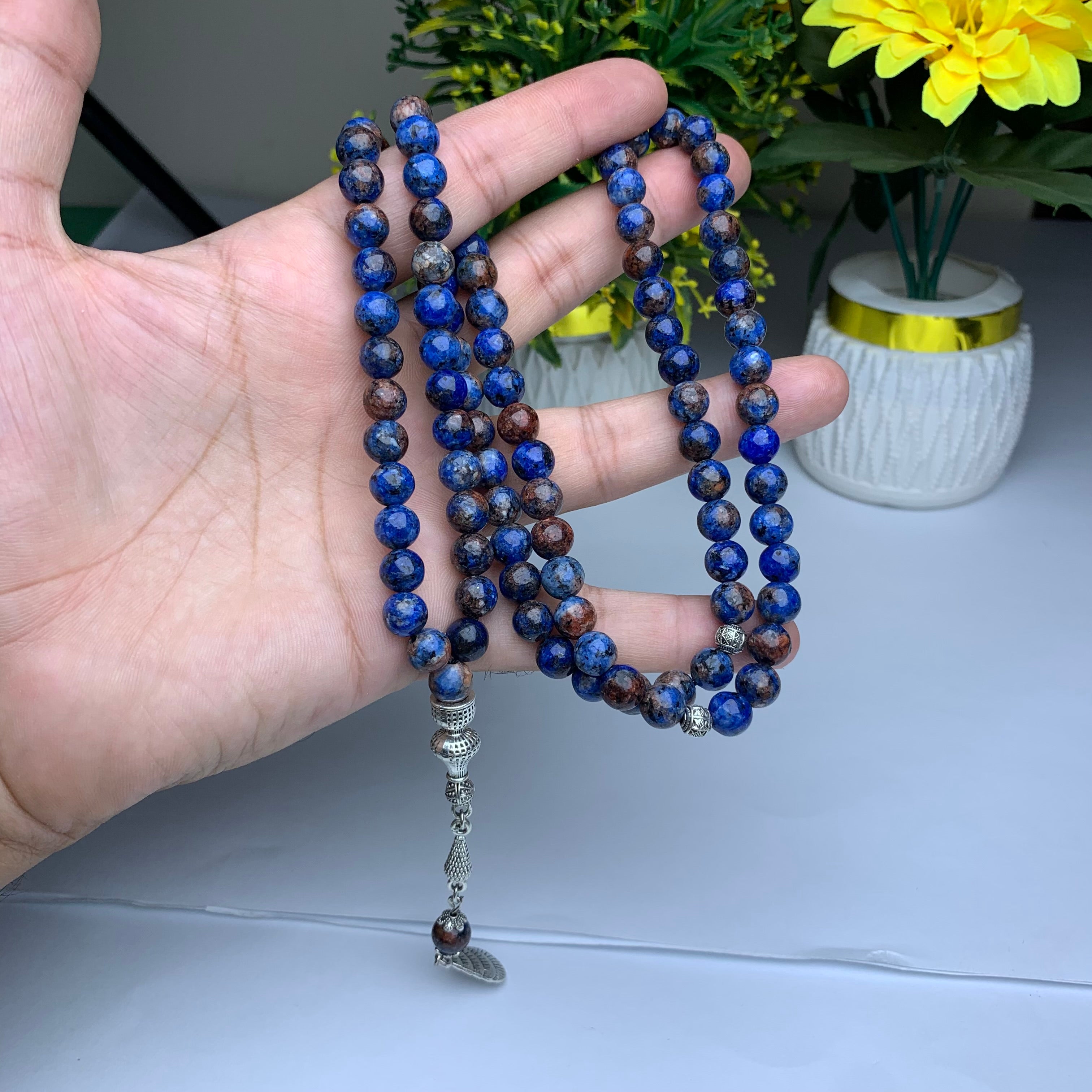 💙 Lapis Lazuli (Lajward) Tasbih – 100Prayer Beads | 8mm Beads | Free Delivery 🚚 | ادائیگی سے پہلے پارسل کھول کر چیک کریں 📦