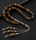 Tiger Aqeeq Tasbih – Premium Natural Agate Prayer Beads