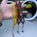 Deal of 3 Natural Aqeeq Tasbihs – Yellow Sulamani Aqeeq, Yemeni Aqeeq & Black Aqeeq | Premium Quality | Parcel Open Before Payment