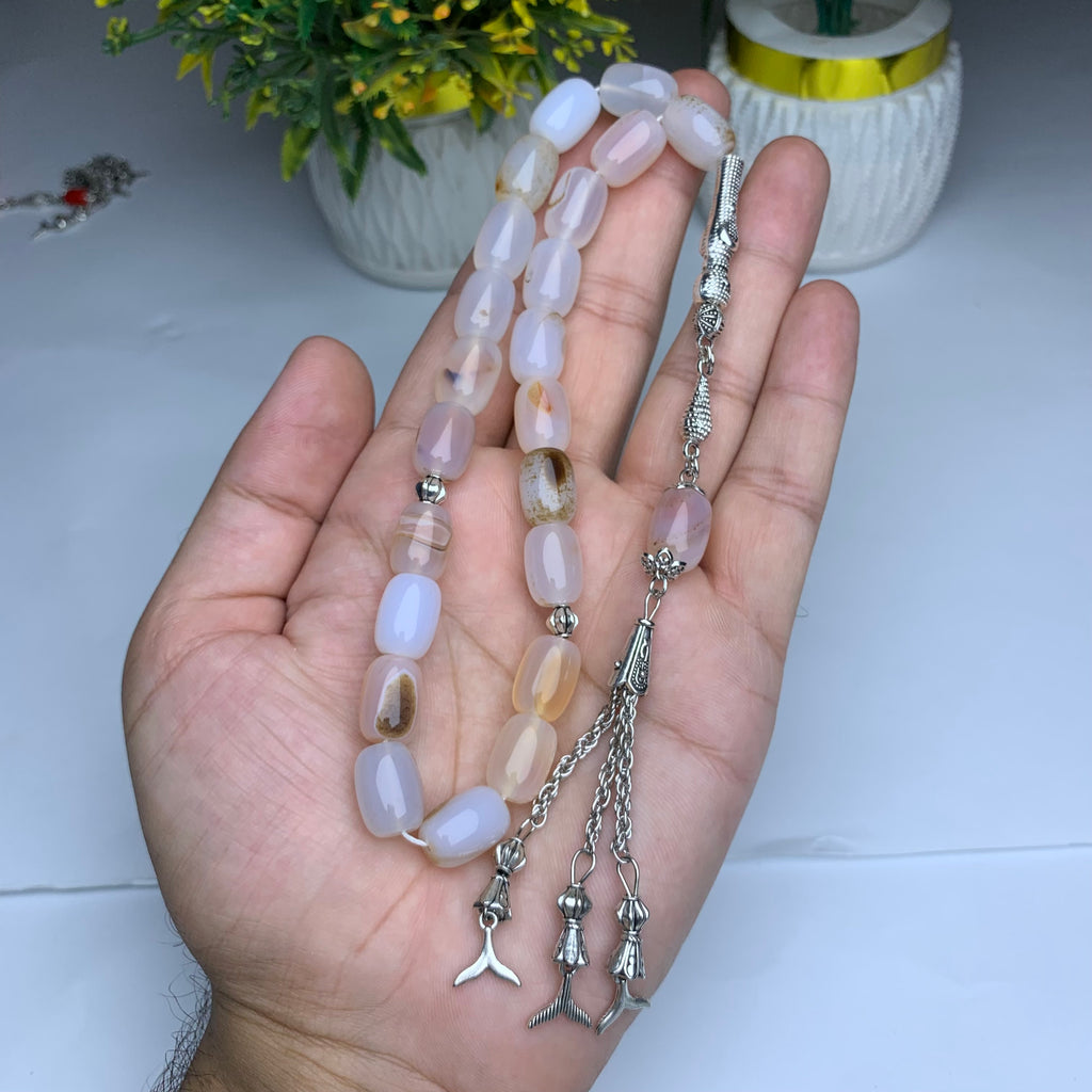 Shejri Aqeeq Tasbih – Premium Handmade Natural Agate Prayer Beads