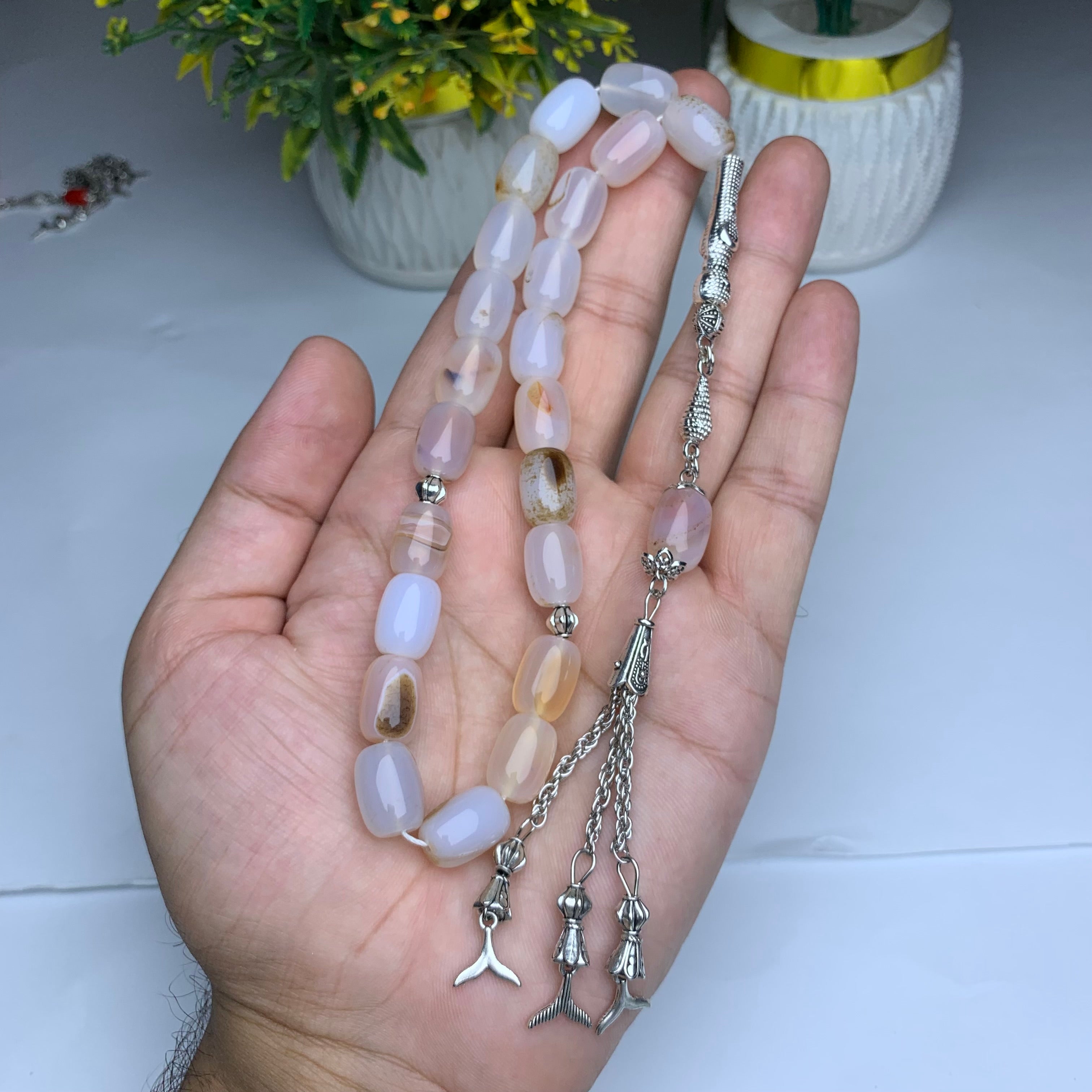 Shejri Aqeeq Tasbih – Premium Handmade Natural Agate Prayer Beads