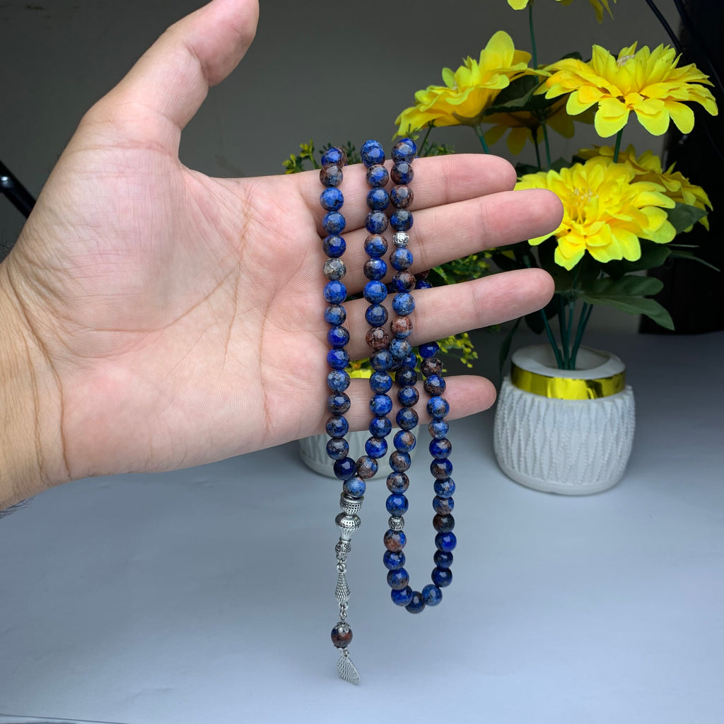 💙 Lapis Lazuli (Lajward) Tasbih – 100Prayer Beads | 8mm Beads | Free Delivery 🚚 | ادائیگی سے پہلے پارسل کھول کر چیک کریں 📦