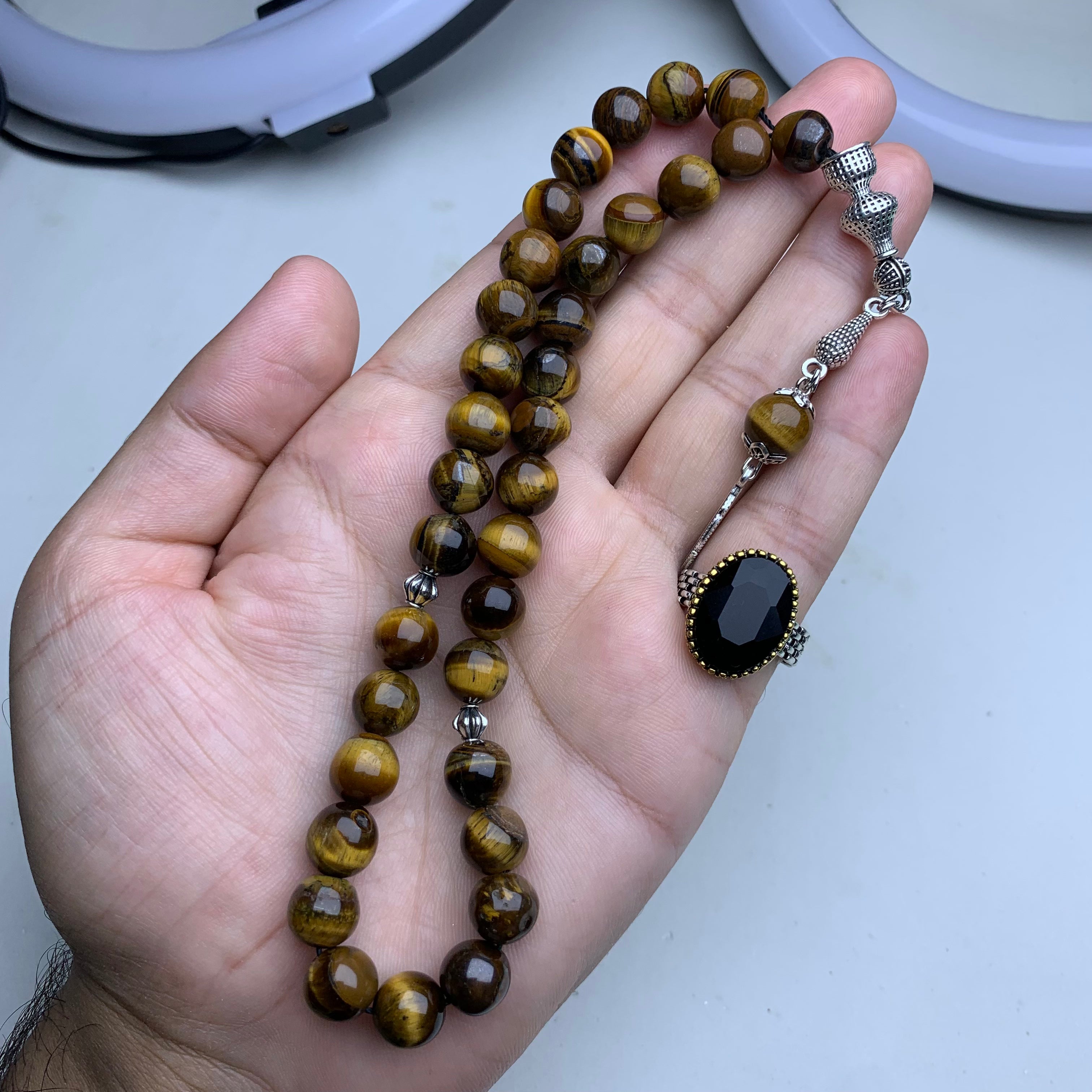 Buy 1 Get 1 FREE – Natural Aqeeq Tasbih with Gemstone Ring | Limited Time Offer