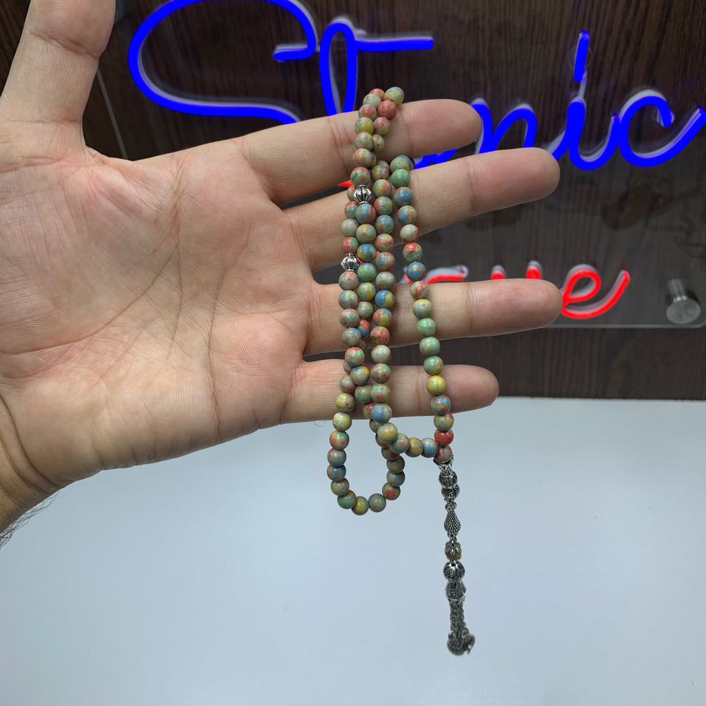 Natural Stone Tasbih – 100 Prayer Beads | 6mm Handmade Misbaha | Islamic Tasbeeh for Daily Dhikr