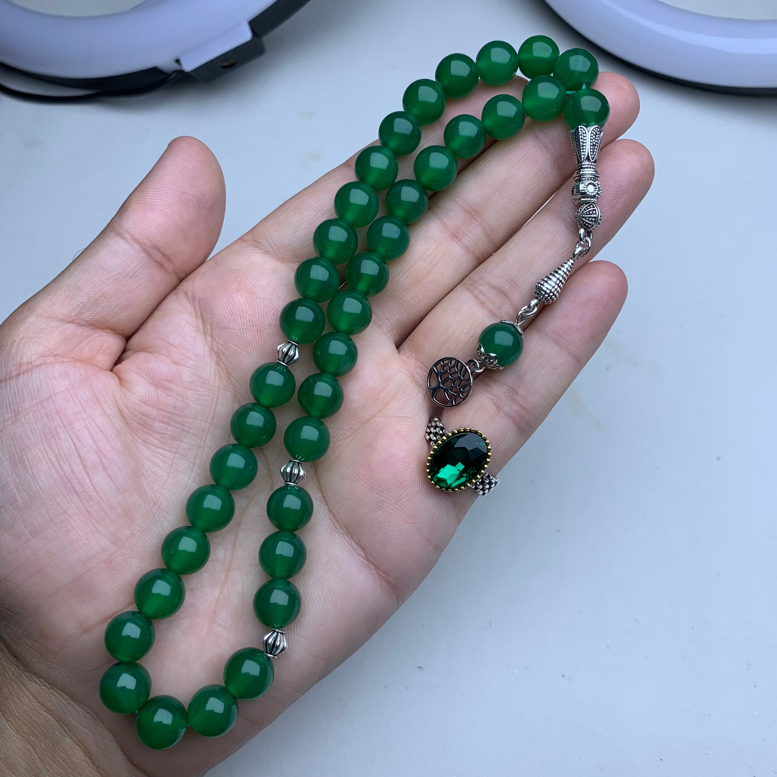 Buy 1 Get 1 FREE – Natural Aqeeq Tasbih with Gemstone Ring | Limited Time Offer