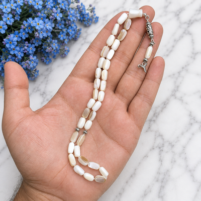 🤍 Sadaf Stone Tasbih – 33 Prayer Beads | Free Delivery 🚚 | ادائیگی سے پہلے پارسل کھول کر چیک کریں 📦