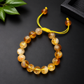 Natural Citrine Stone Bracelet – Golden Yellow Gemstone Beads | Adjustable Bracelet