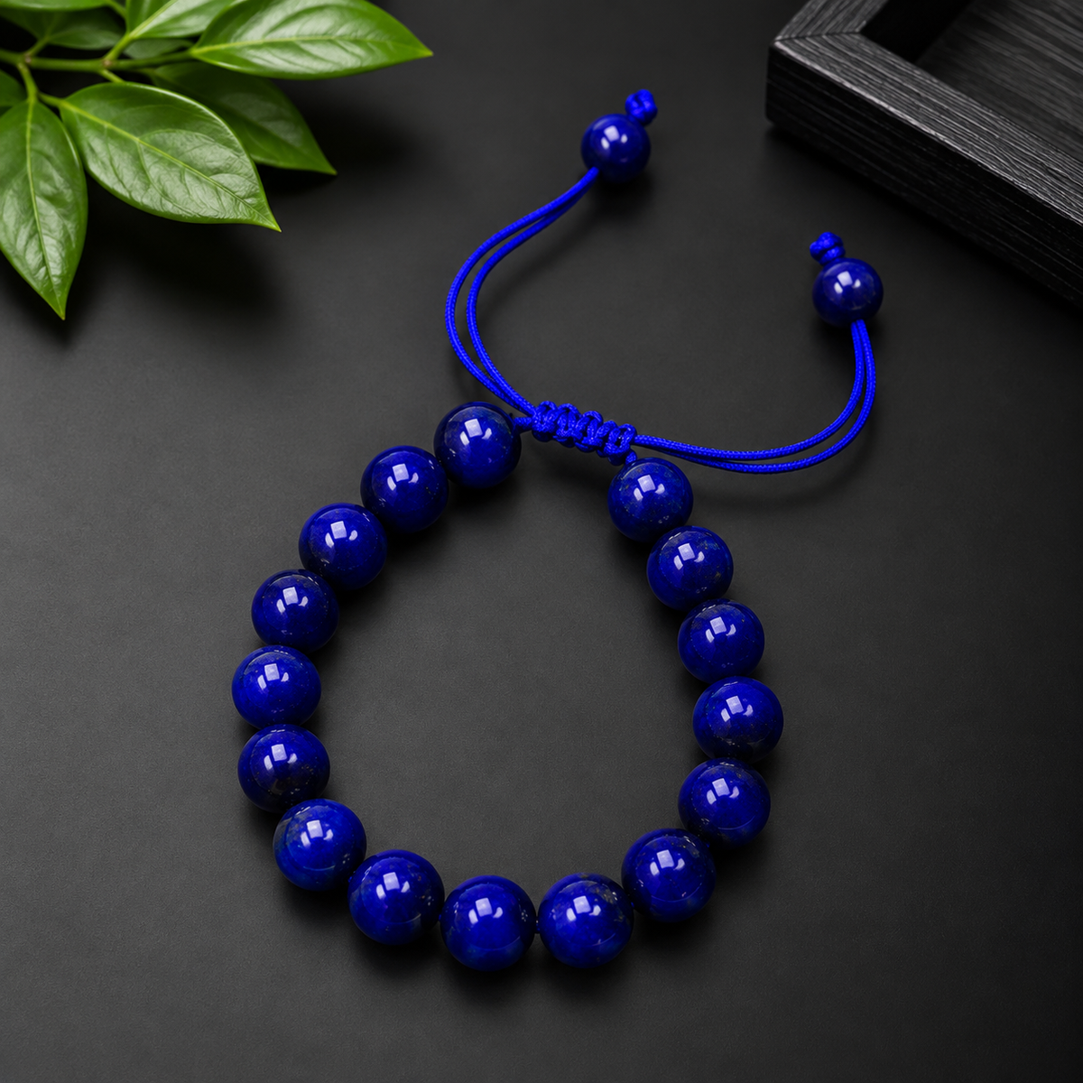 Blue Antique Shine Stone Bracelet – Premium Blue Gemstone Beads | Adjustable Bracelet