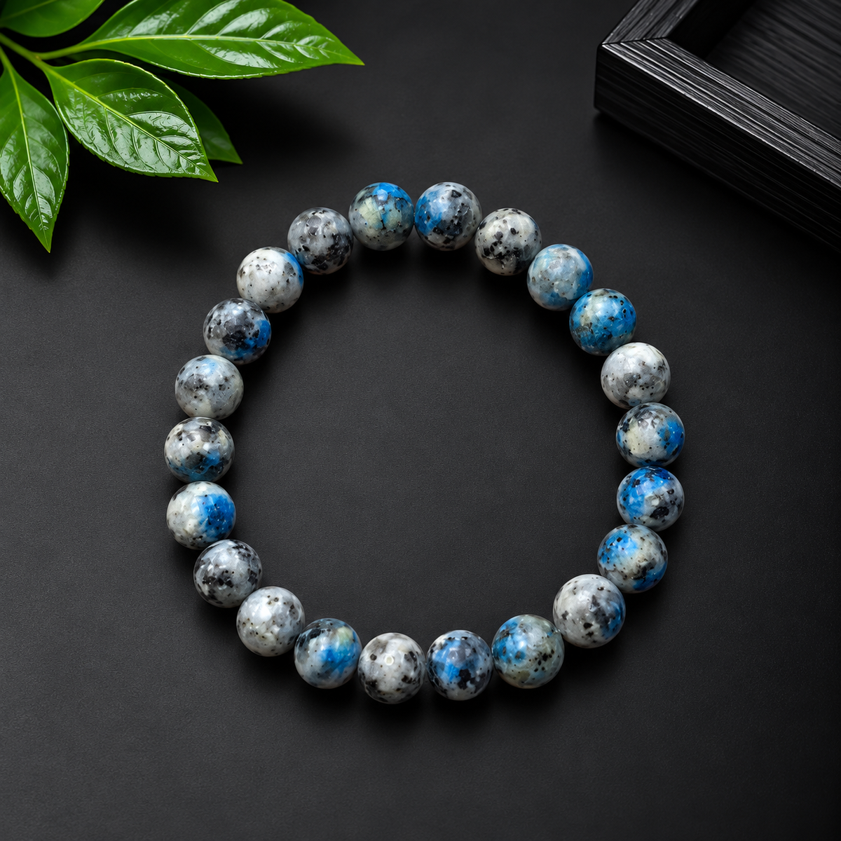 K2 Night Stone Bracelet – Natural Blue & Black Gemstone Beads | Premium Bracelet
