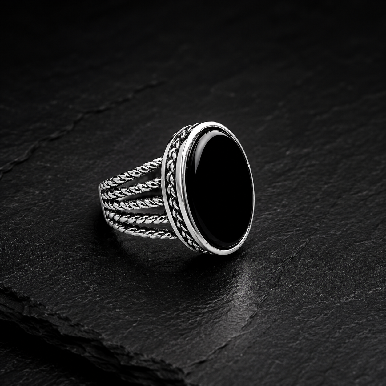Premium Black Aqeeq Ring | Cash on Delivery & Free Shipping