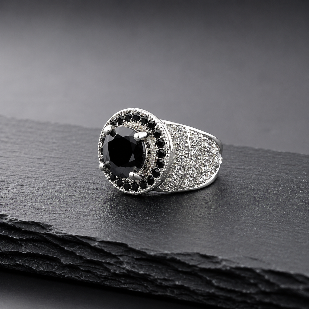Premium Black Zircon Ring | Cash on Delivery & Free Shipping