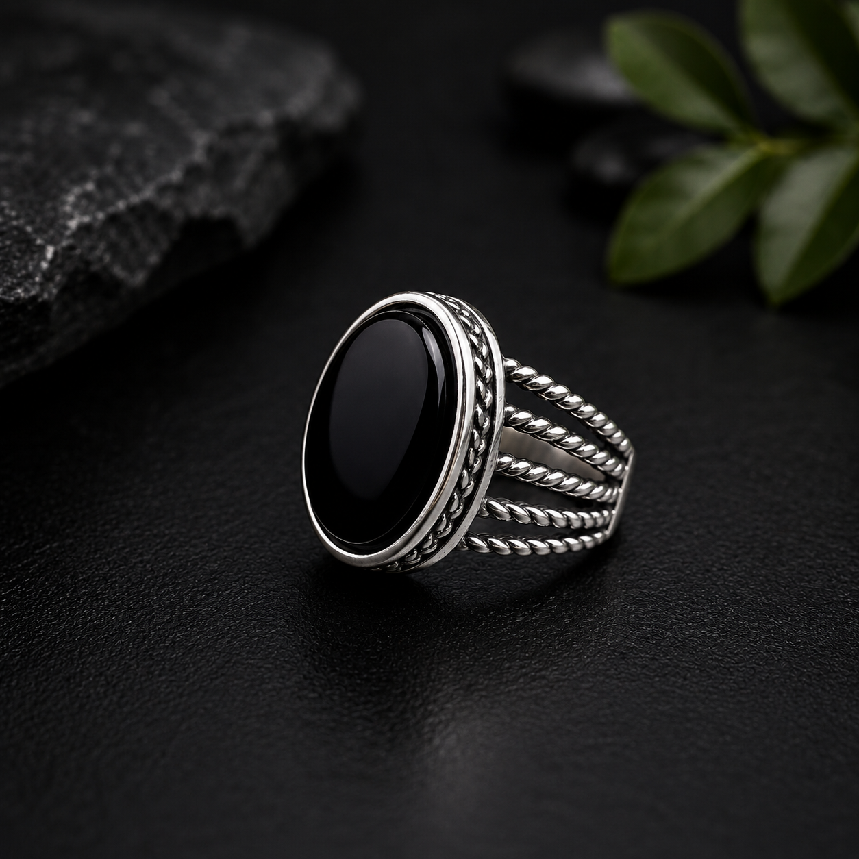 Premium Black Aqeeq Ring | Cash on Delivery & Free Shipping