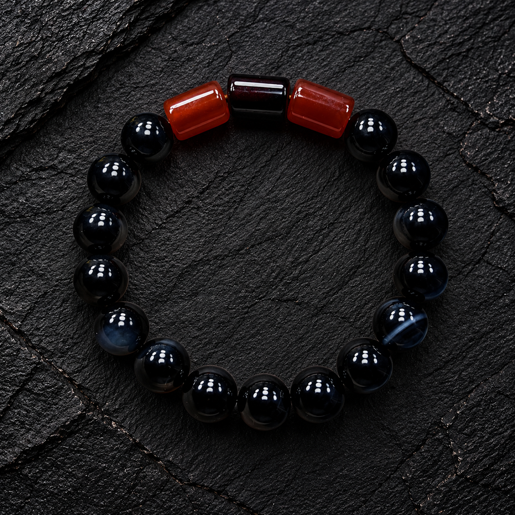 Premium Black Sulemani Aqeeq & Yemeni Aqeeq Bracelet