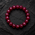 Premium Ruby Red Gemstone Beaded Bracelet