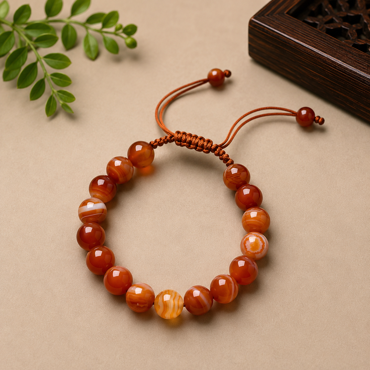 Natural Yemeni Aqeeq Bracelet – Premium Gemstone Beads | Free Delivery