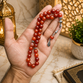 🧡 Yemeni Aqeeq Tasbih – 33 Prayer Beads | 10mm Beads | Free Delivery 🚚 | ادائیگی سے پہلے پارسل کھول کر چیک کریں 📦