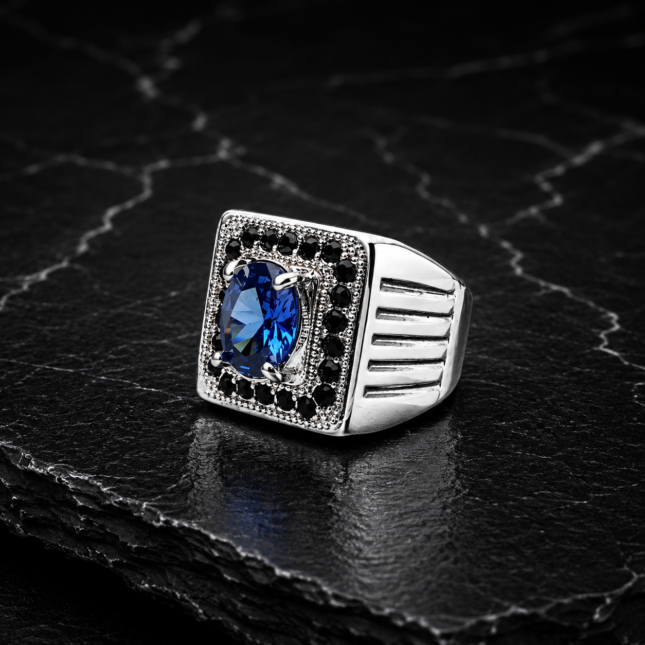 Natural Neelum Zircon Stone Ring for Men | Elegant Handmade Gemstone Ring
