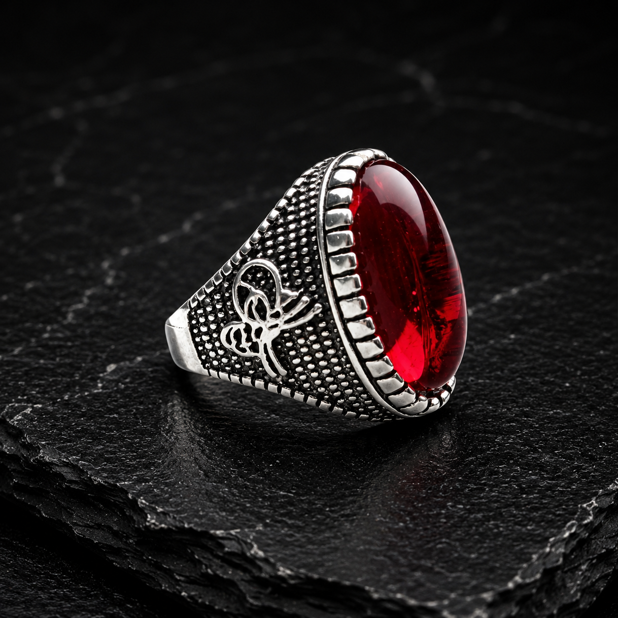 Natural Anari Aqeeq Stone Ring for Men | Elegant Handmade Gemstone Ring