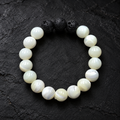 Lava Stone & White Pearl Bracelet