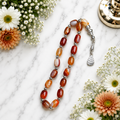 Red Yamani Aqeeq Tasbih – Premium Handmade Natural Yemeni Agate Prayer Beads