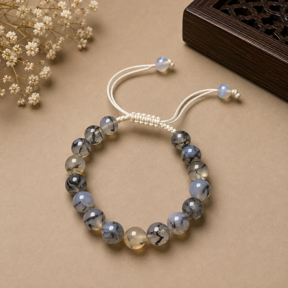 Natural Shejri Aqeeq Bracelet – Premium Gemstone Beads | Free Delivery