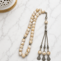 Natural Pearl Stone Tasbih – Premium Handmade Elegant Prayer Beads