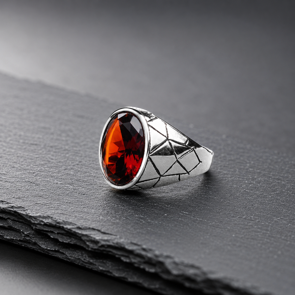 Premium Red Ruby Colour Zircon Ring | Cash on Delivery & Free Shipping