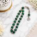 Premium Green Aqeeq Tasbih – Handcrafted Natural Stone Prayer Beads