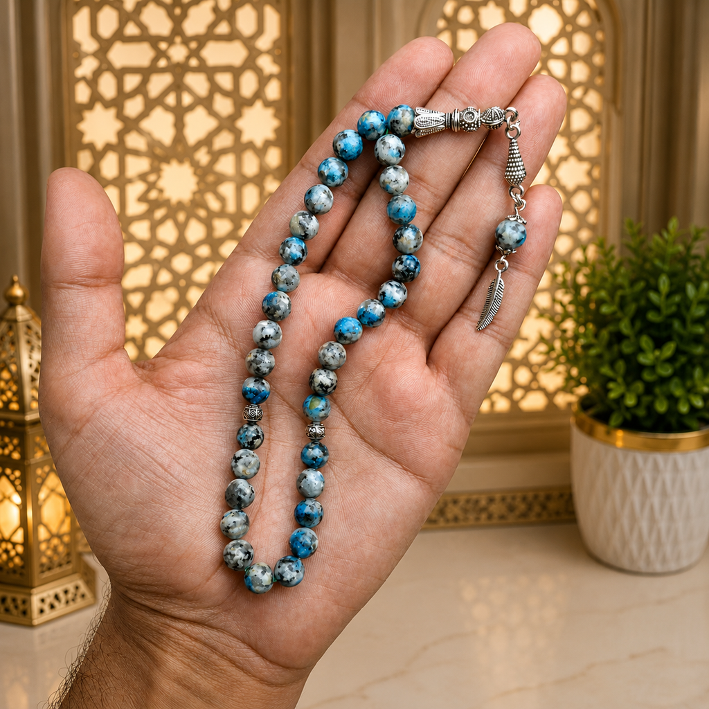 🌌 K2 Night Stone Tasbih – 33 Prayer Beads | 8mm Beads | Free Delivery 🚚 | ادائیگی سے پہلے پارسل کھول کر چیک کریں 📦
