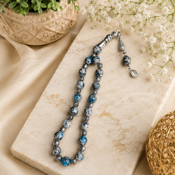 K2 Night Stone Tasbih – Premium Handmade Gemstone Prayer Beads