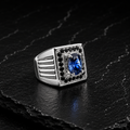 Natural Neelum Zircon Stone Ring for Men | Elegant Handmade Gemstone Ring
