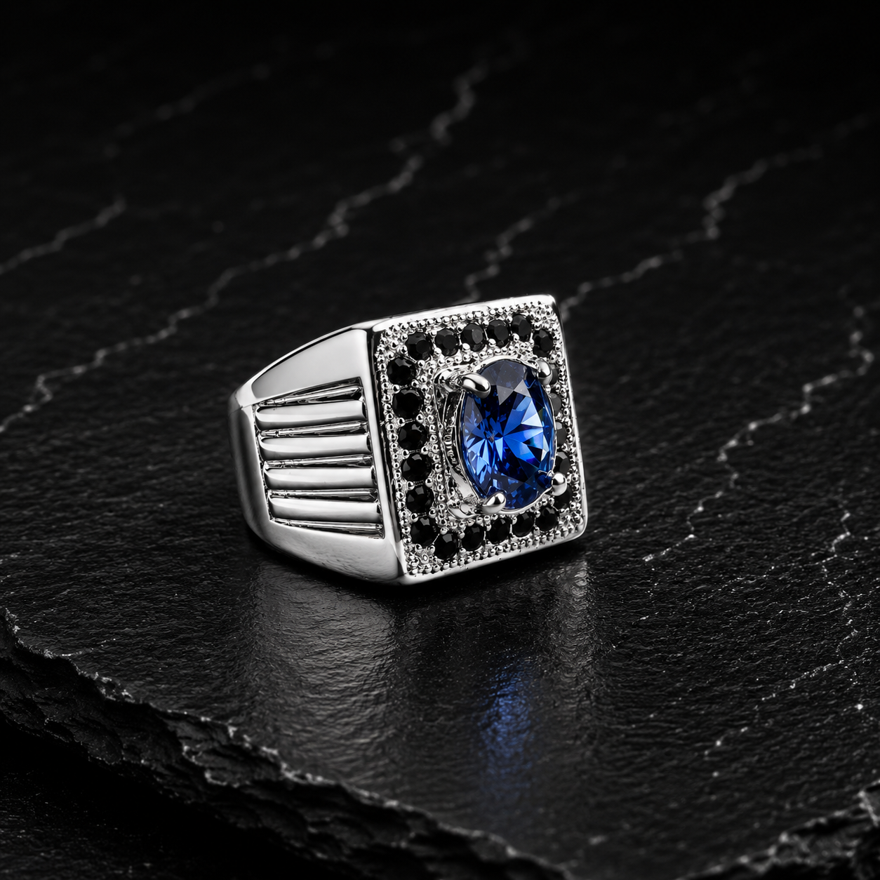 Natural Neelum Zircon Stone Ring for Men | Elegant Handmade Gemstone Ring