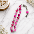 Pink Ruby Aqeeq Tasbih – Premium Handmade Gemstone Prayer Beads