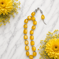 Unique Cut Zard Aqeeq Tasbih – Premium Handmade Yellow Agate Gemstone Prayer Beads