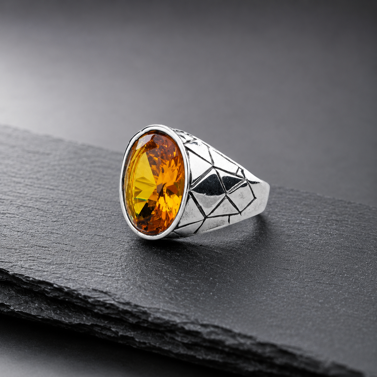 Premium Pukhraj Colour Zircon Ring | Cash on Delivery & Free Shipping