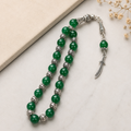 Premium Green Aqeeq Tasbih – Handcrafted Natural Stone Prayer Beads