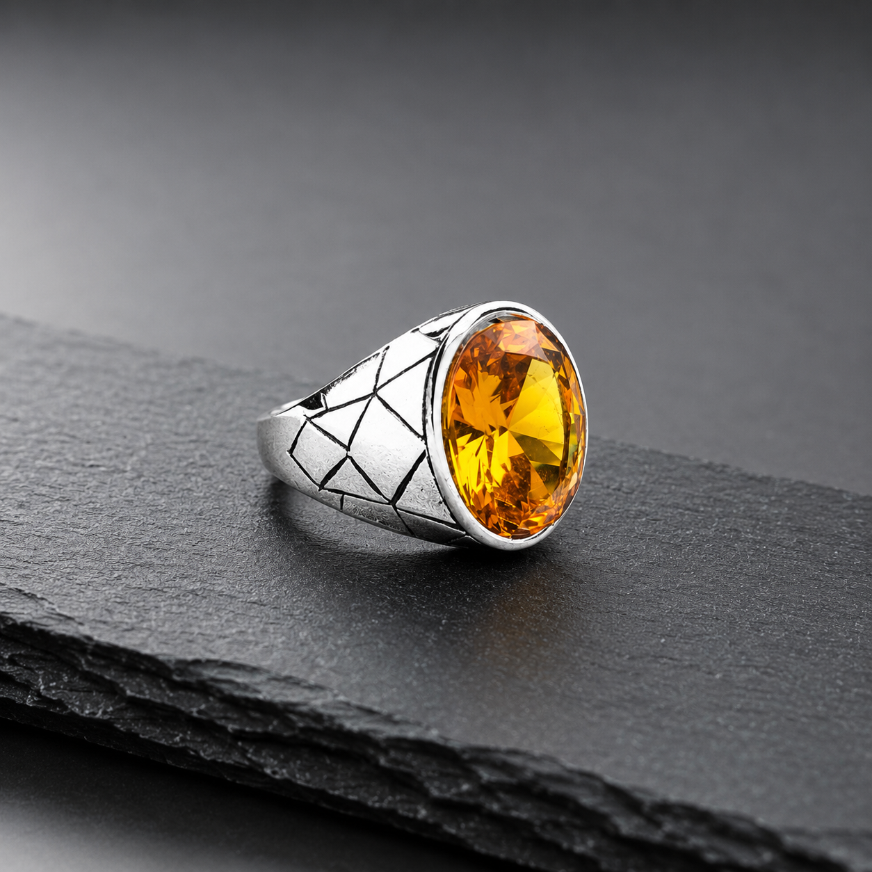 Premium Pukhraj Colour Zircon Ring | Cash on Delivery & Free Shipping