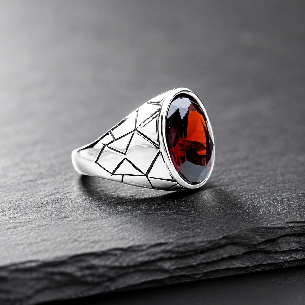 Premium Red Ruby Colour Zircon Ring | Cash on Delivery & Free Shipping