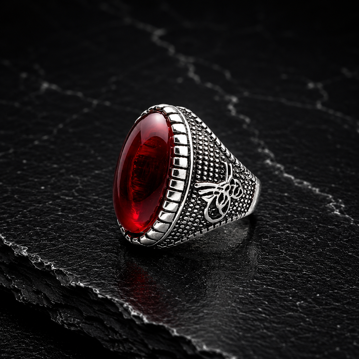 Natural Anari Aqeeq Stone Ring for Men | Elegant Handmade Gemstone Ring