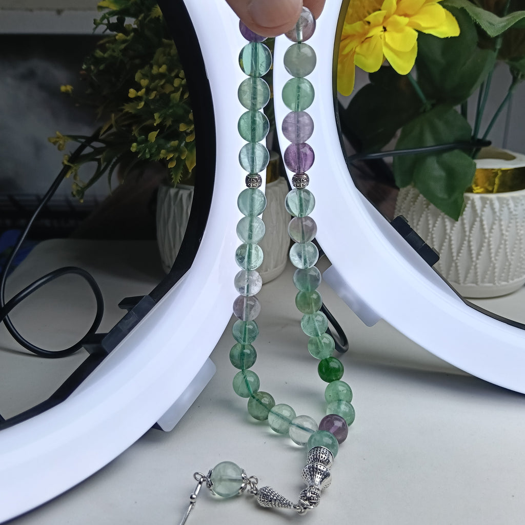 Natural Fluorite Stone Tasbih – 33 Beads Premium Prayer Tasbih | Free Delivery Across Pakistan
