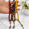 Deal of 3 Natural Aqeeq Tasbihs – Yellow Aqeeq, Sulamani Aqeeq & Yemeni Aqeeq | Free Delivery | Parcel Allowed to Open