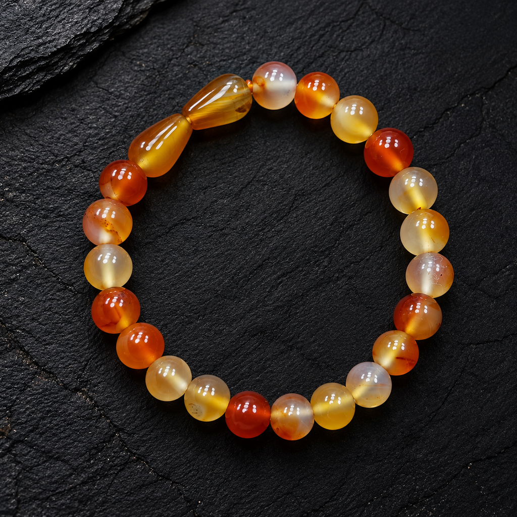 Premium Iranian Yellow Agate Gemstone Bracelet